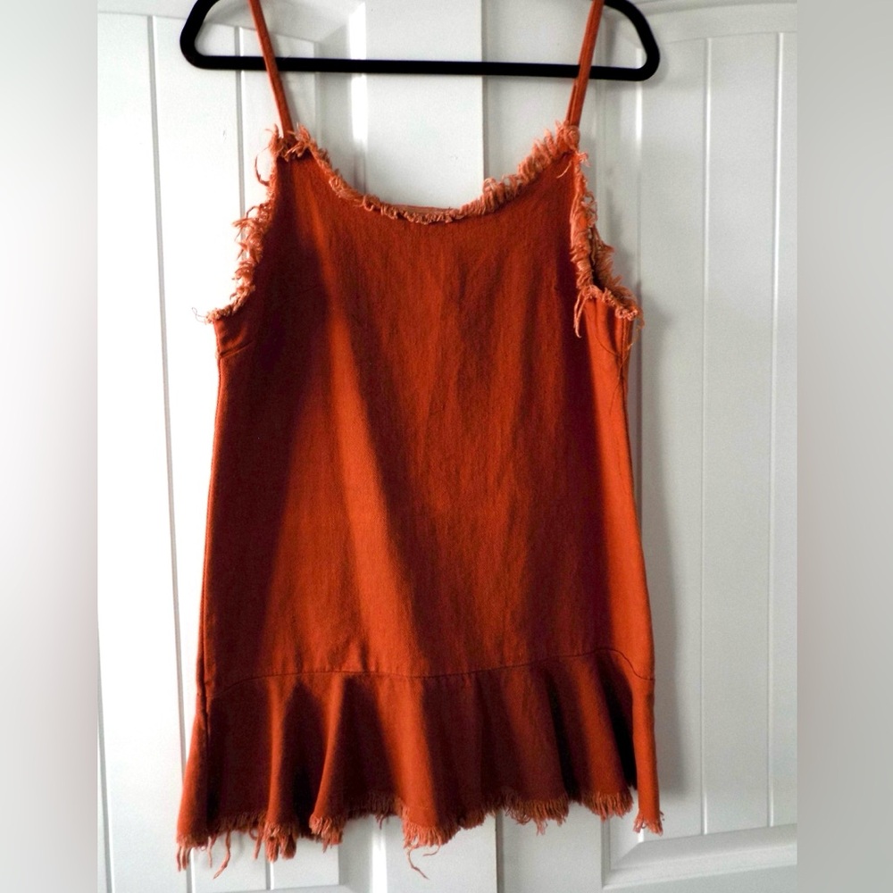 Burnt orange denim dress